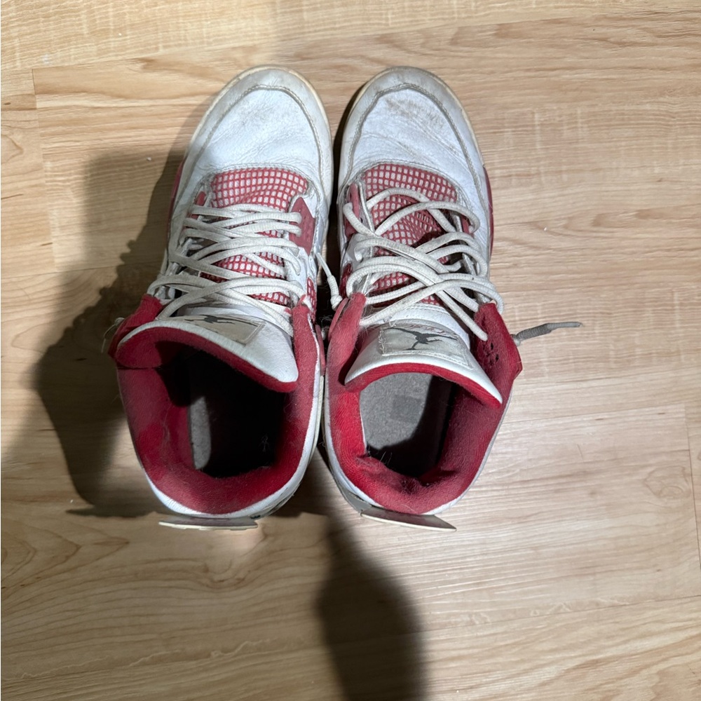 White and Red Jordan Sneakers